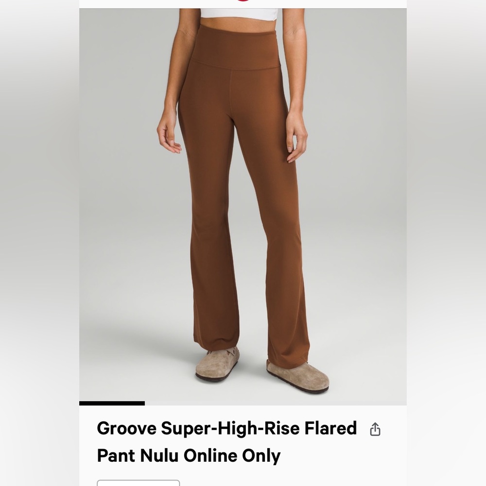 NWT Lululemon Groove Super-High-Rise Flared Pant Nulu Roasted Brown Size 6